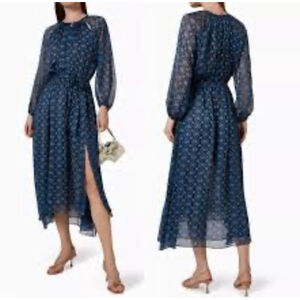 MISA Los Angeles Leila Printed Chiffon MidiDress Size XS $395 MSRP